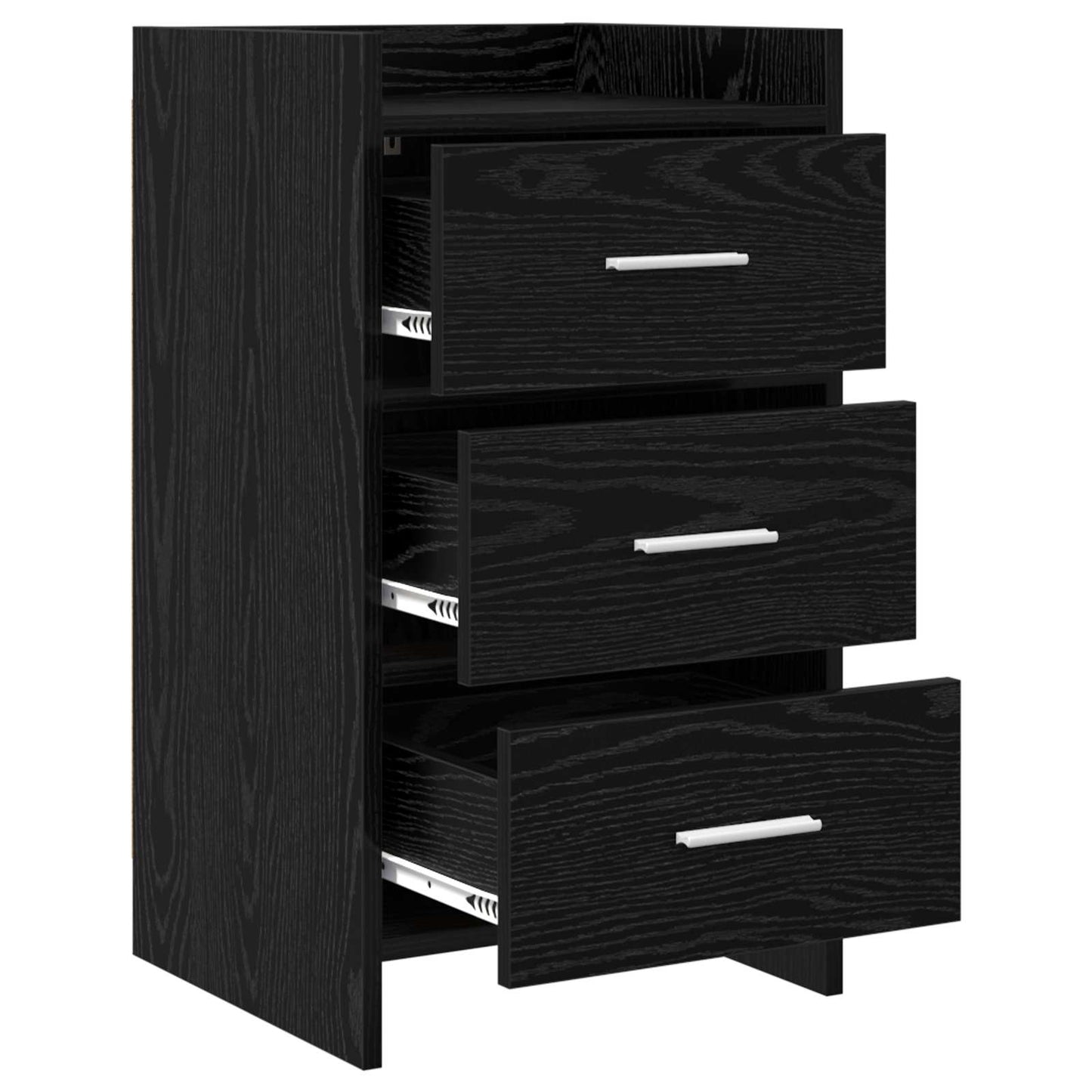Bedside Tables Black Oak 40 x 36 x 70 cm Engineered Wood