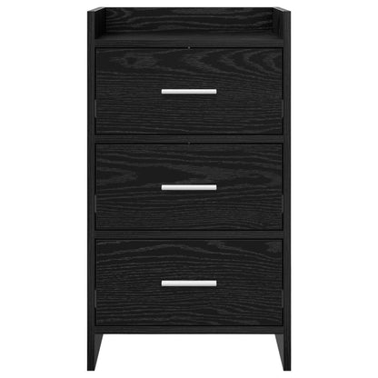 Bedside Tables Black Oak 40 x 36 x 70 cm Engineered Wood