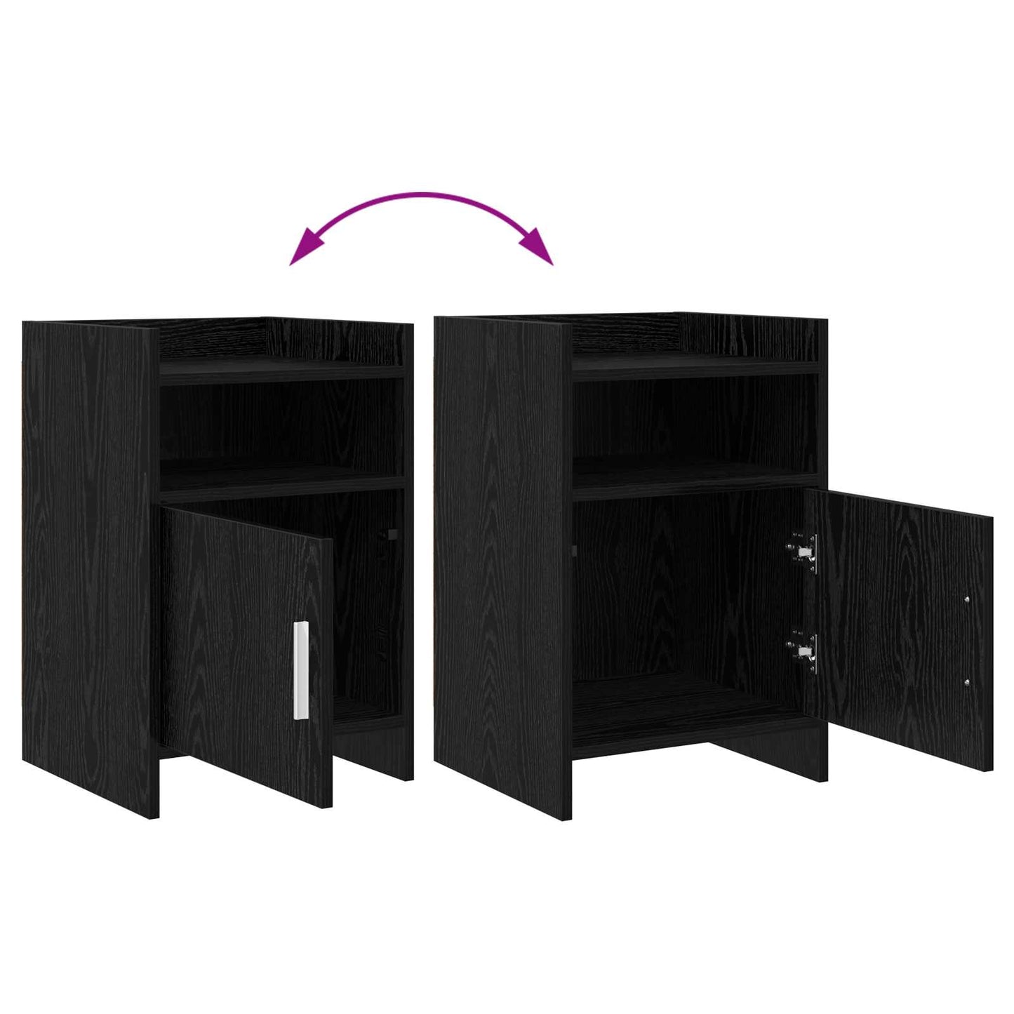 Bedside Tables Black Oak 40 x 36 x 60 cm Engineered Wood