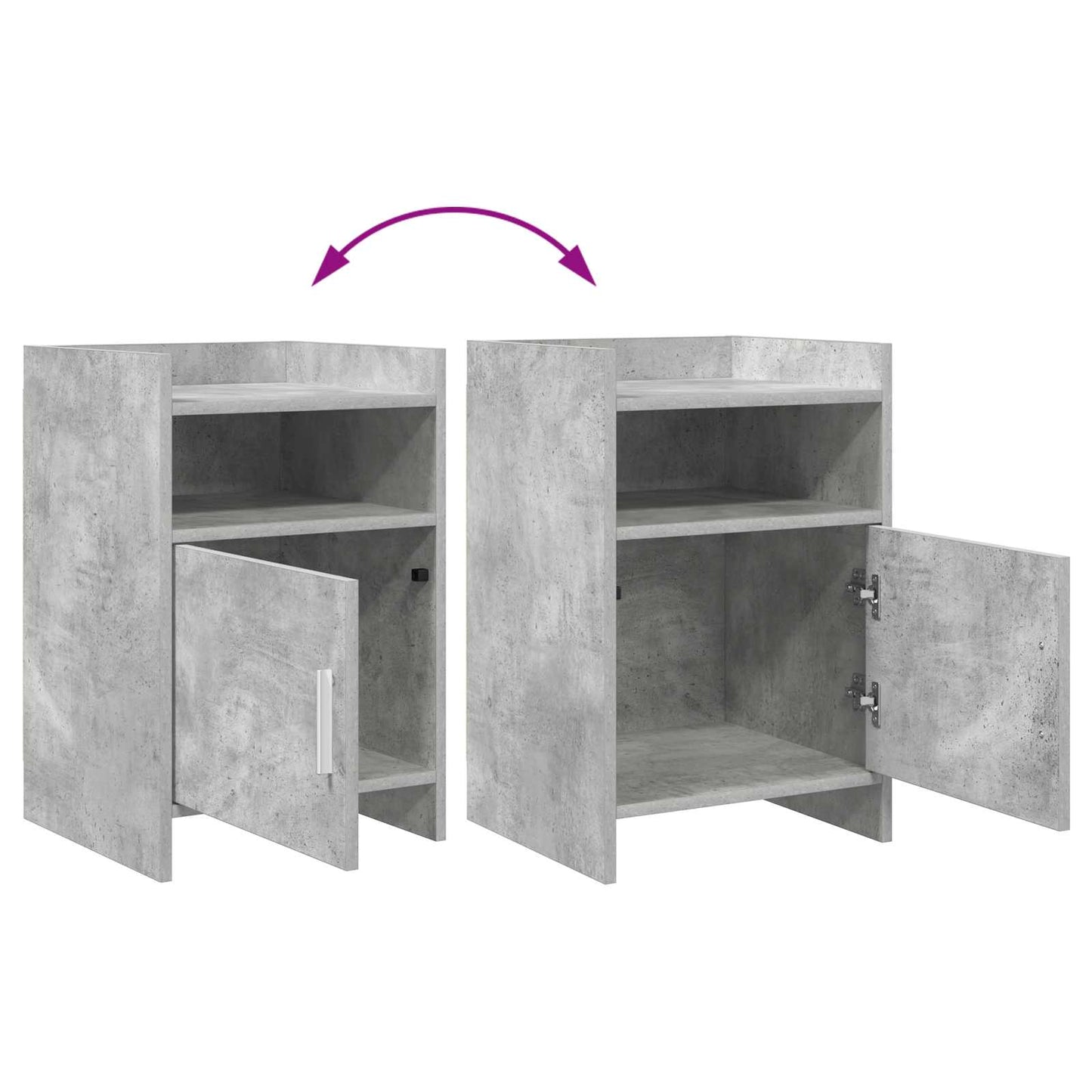 Bedside Tables Concrete Grey 40 x 36 x 60 cm Engineered Wood