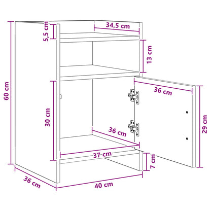 Bedside Tables Old Wood 40 x 36 x 60 cm Engineered Wood