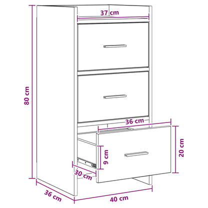 Sideboard White 40 x 36 x 80 cm Engineered Wood