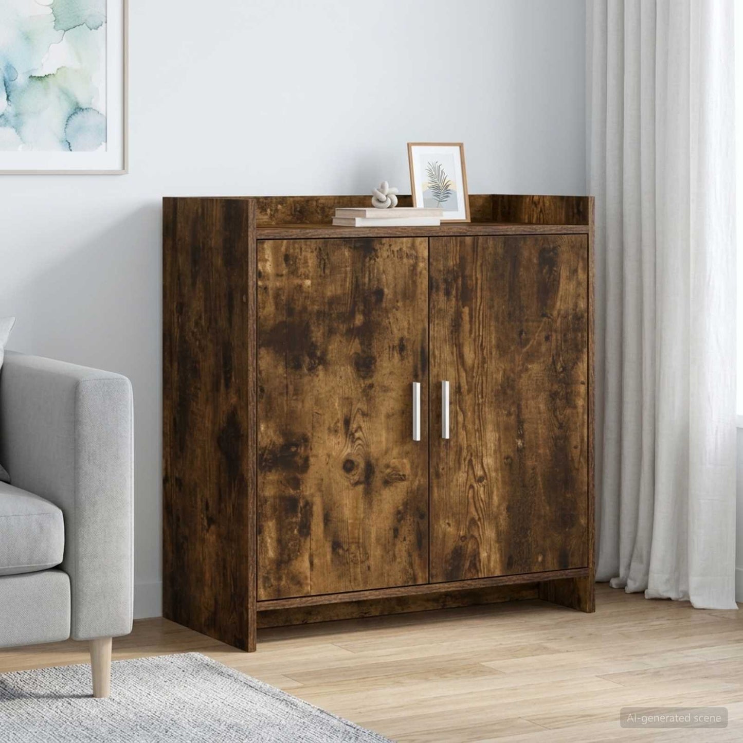 Sideboard Smoked Oak 72 x 36 x 80 cm Engineered Wood