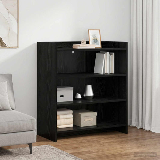 Sideboard Black Oak 75 x 36 x 80 cm Engineered Wood