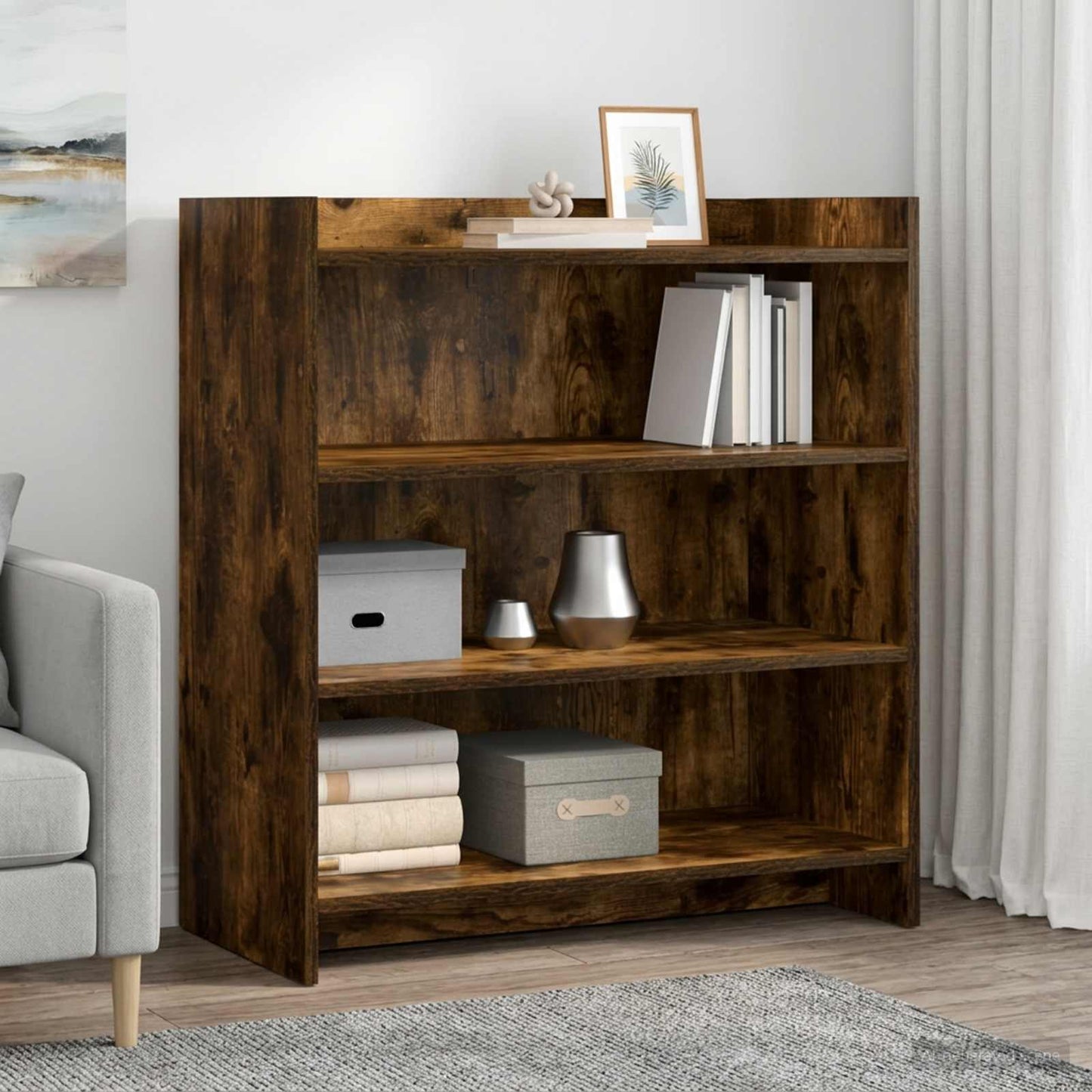 Sideboard Smoked Oak 75 x 36 x 80 cm Engineered Wood