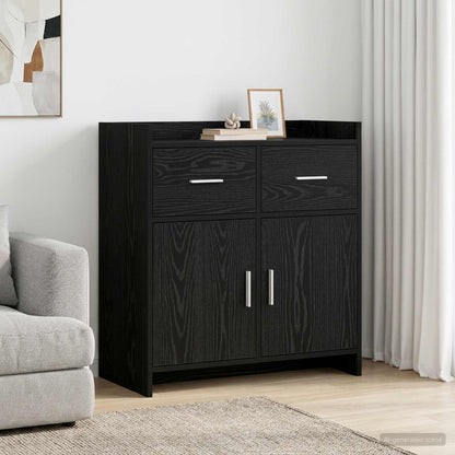 Sideboard Black Oak 75 x 36 x 80 cm Engineered Wood
