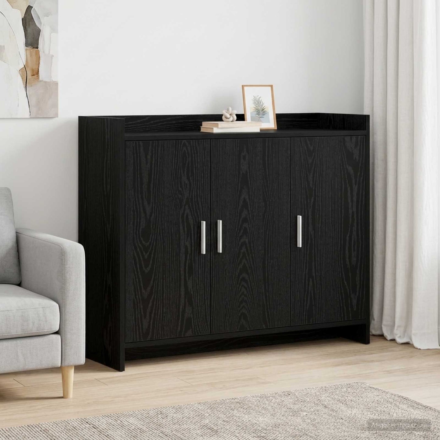 Sideboard Black Oak 98.5 x 33 x 80 cm Engineered Wood
