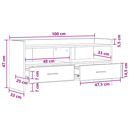 TV Cabinet 100 x 33 x 47 cm Sonoma Oak Engineered Wood
