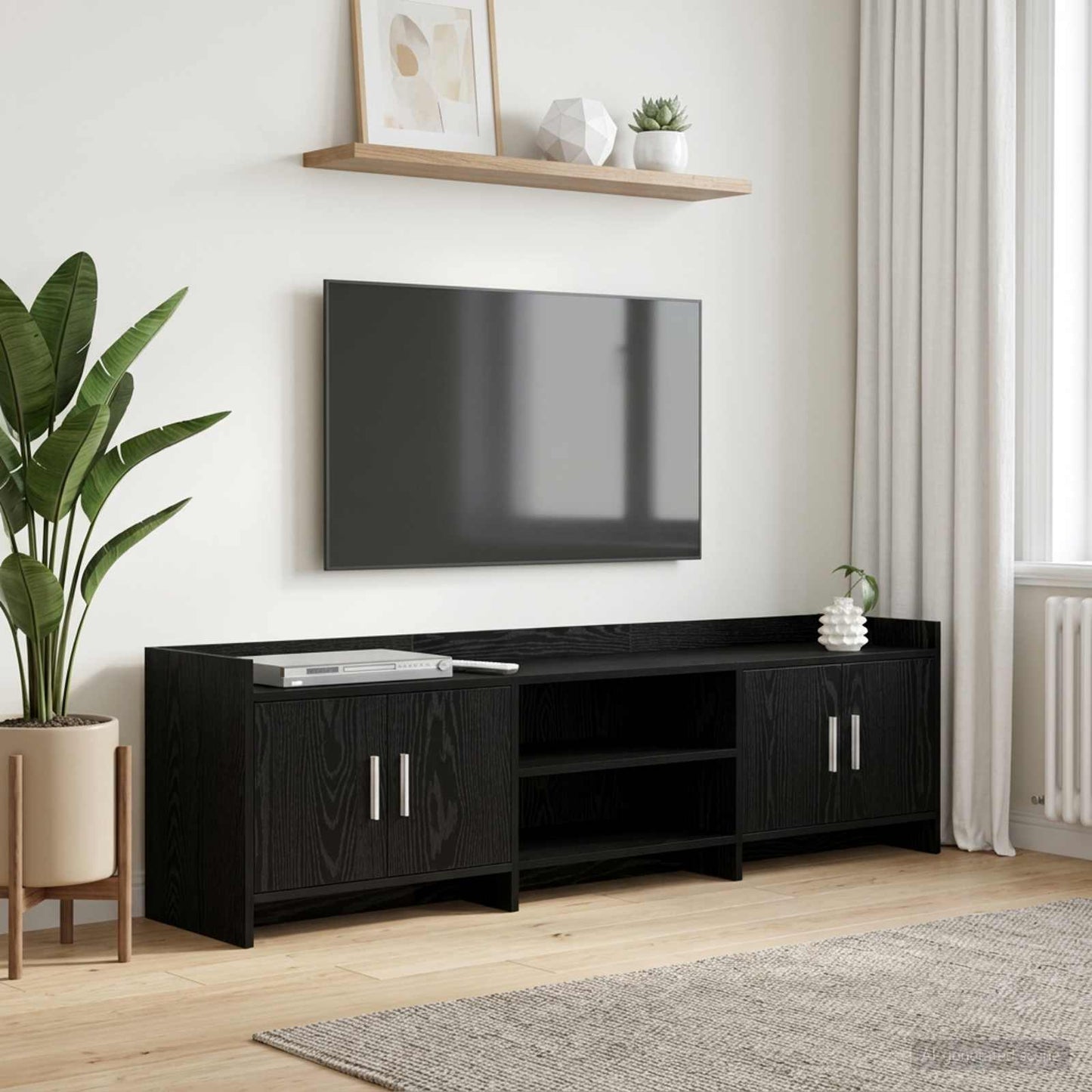 TV Cabinet 168 x 33 x 47 cm Black Oak Engineered Wood