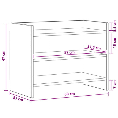 TV Cabinet 60 x 33 x 47 cm Sonoma Oak Engineered Wood