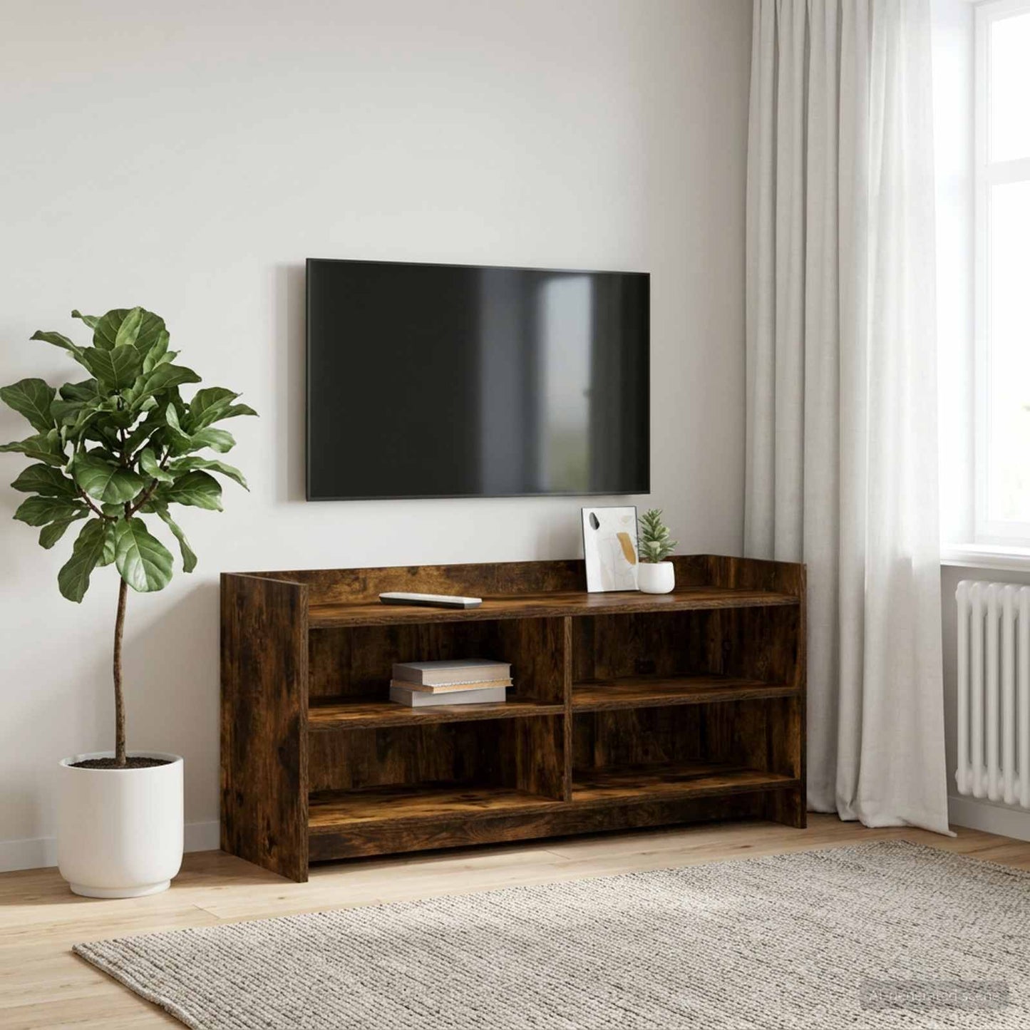 TV Cabinet 100 x 33 x 47 cm Smoked Oak Engineered Wood