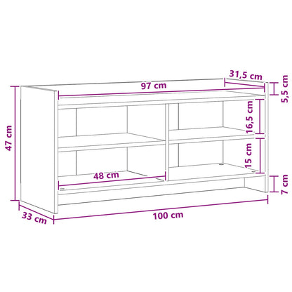 TV Cabinet 100 x 33 x 47 cm Smoked Oak Engineered Wood
