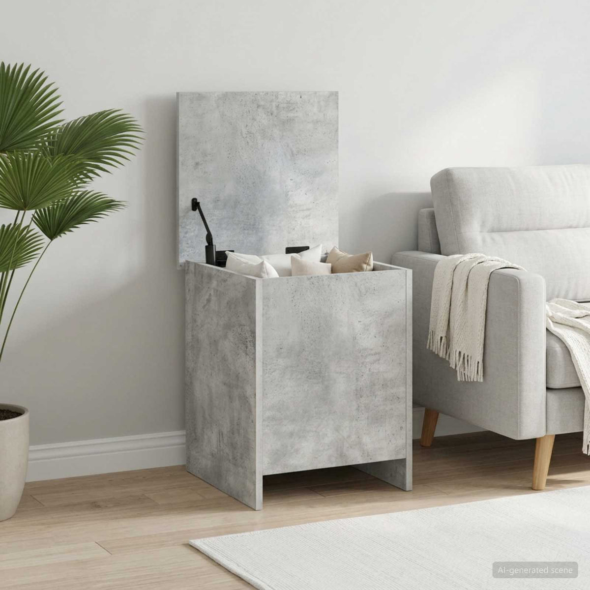 Storage Chest Concrete Grey 40 x 40 x 50 cm Engineered Wood