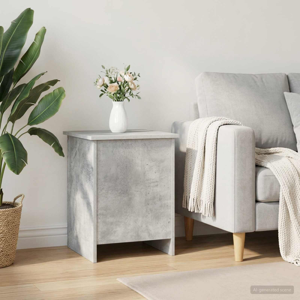 Storage Chest Concrete Grey 40 x 40 x 50 cm Engineered Wood