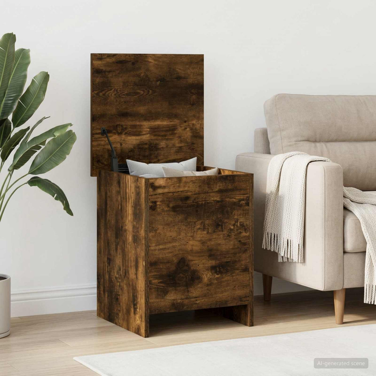 Storage Chest Smoked Oak 40 x 40 x 50 cm Engineered Wood