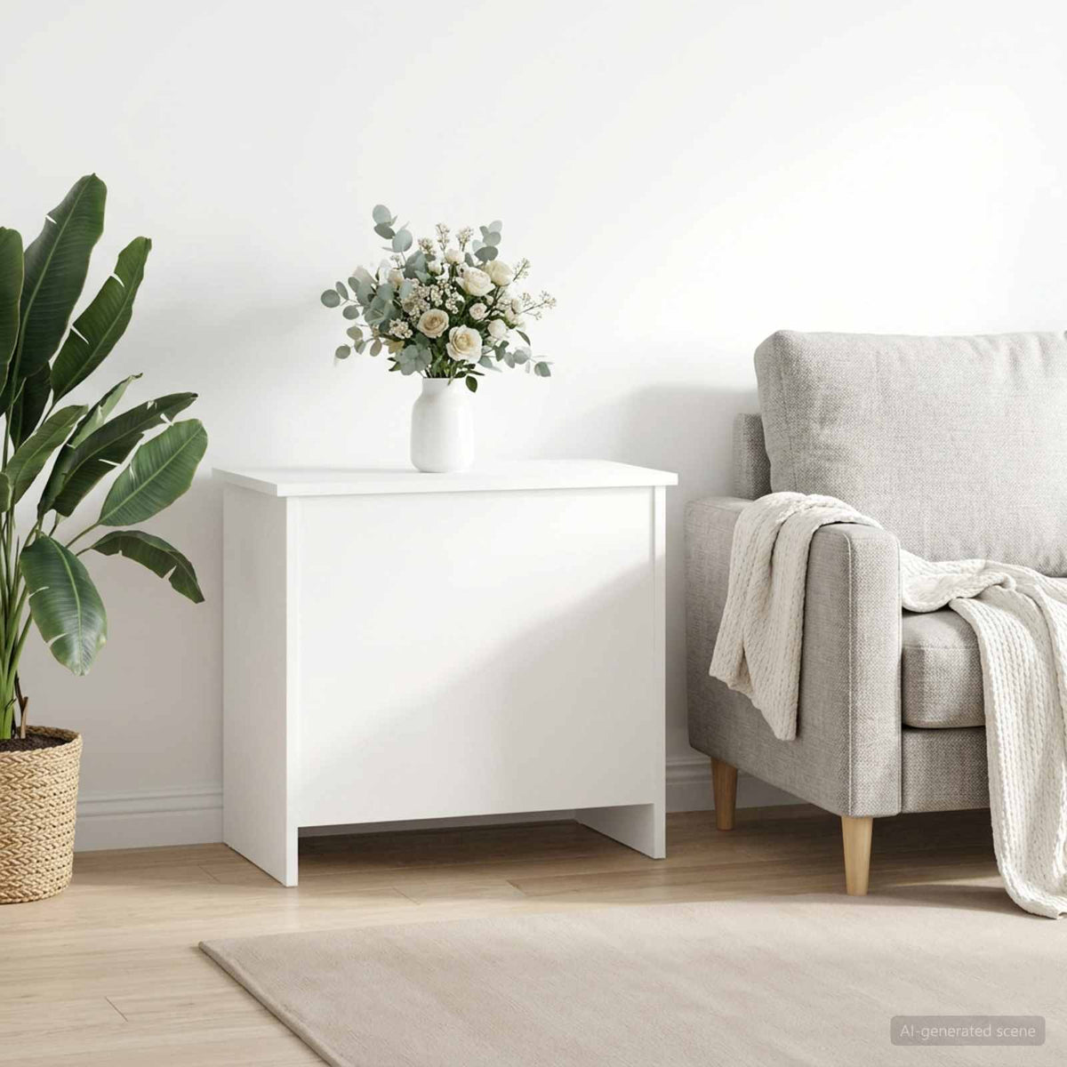 Storage Chest White 60 x 40 x 50 cm Engineered Wood