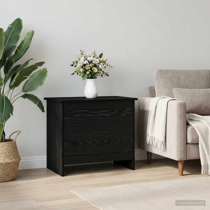 Storage Chest Black Oak 60 x 40 x 50 cm Engineered Wood