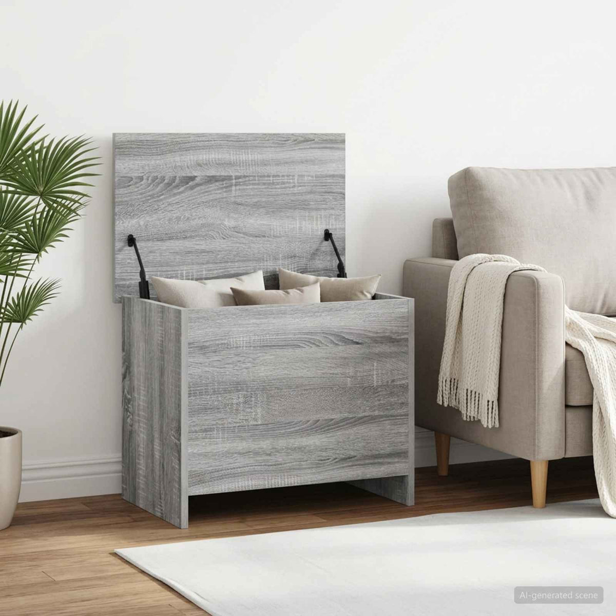 Storage Chest Grey Sonoma 60 x 40 x 50 cm Engineered Wood