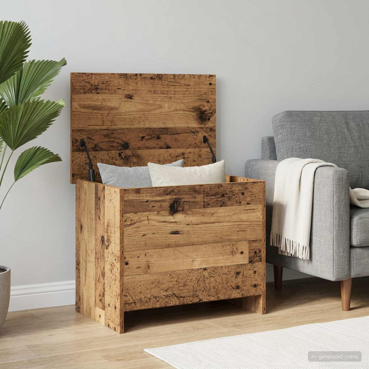 Storage Chest Old Wood 60 x 40 x 50 cm Engineered Wood
