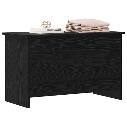 Storage Chest Black Oak 80 x 40 x 50 cm Engineered Wood