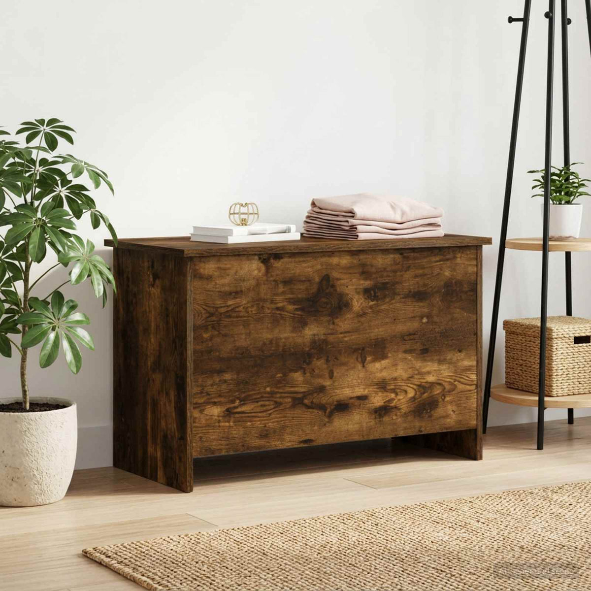 Storage Chest Smoked Oak 80 x 40 x 50 cm Engineered Wood