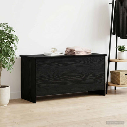 Storage Chest Black Oak 100 x 40 x 50 cm Engineered Wood