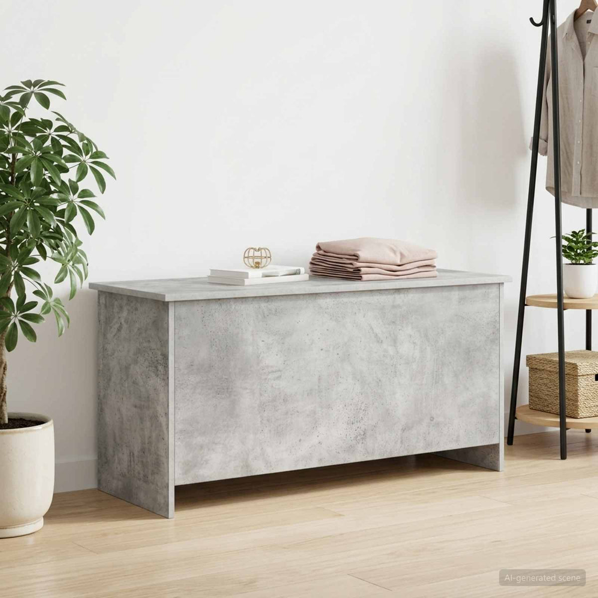 Storage Chest Concrete Grey 100 x 40 x 50 cm Engineered Wood
