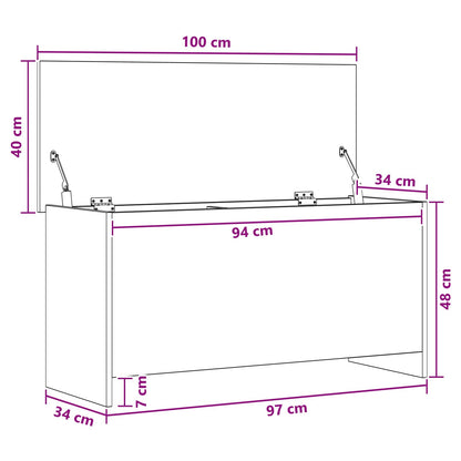 Storage Chest Concrete Grey 100 x 40 x 50 cm Engineered Wood