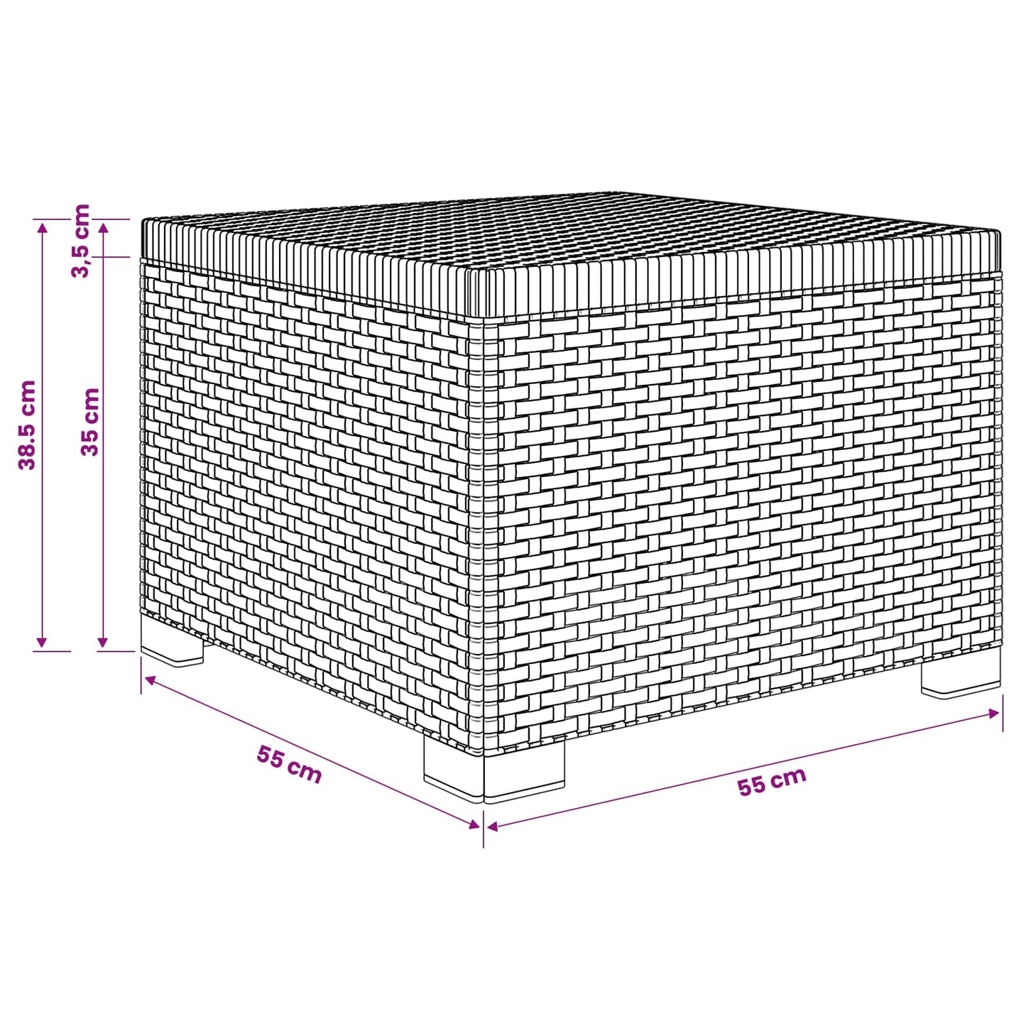 1-Seater Garden Sofa Rattan Look PP Light Grey