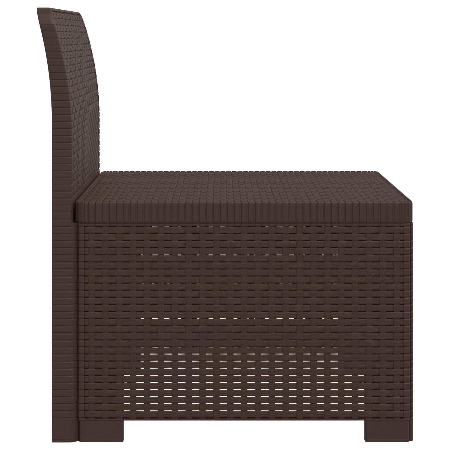 1-Seater Garden Sofa Rattan Look PP Brown