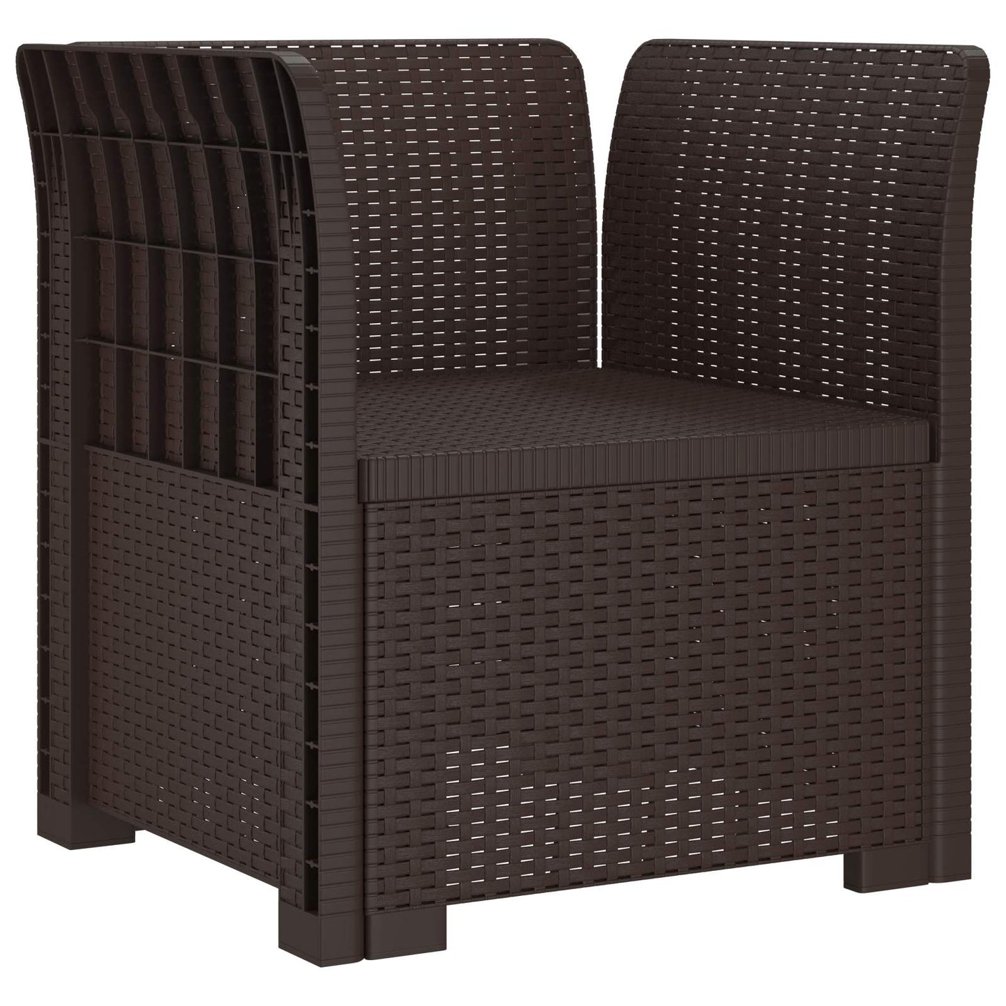 1-Seater Armchair Rattan Look PP Brown