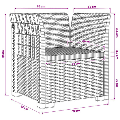 1-Seater Armchair Rattan Look PP Brown