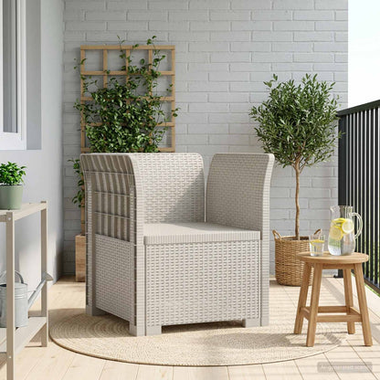 1-Seater Armchair Rattan Look PP White