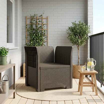 1-Seater Armchair Rattan Look PP Light Grey