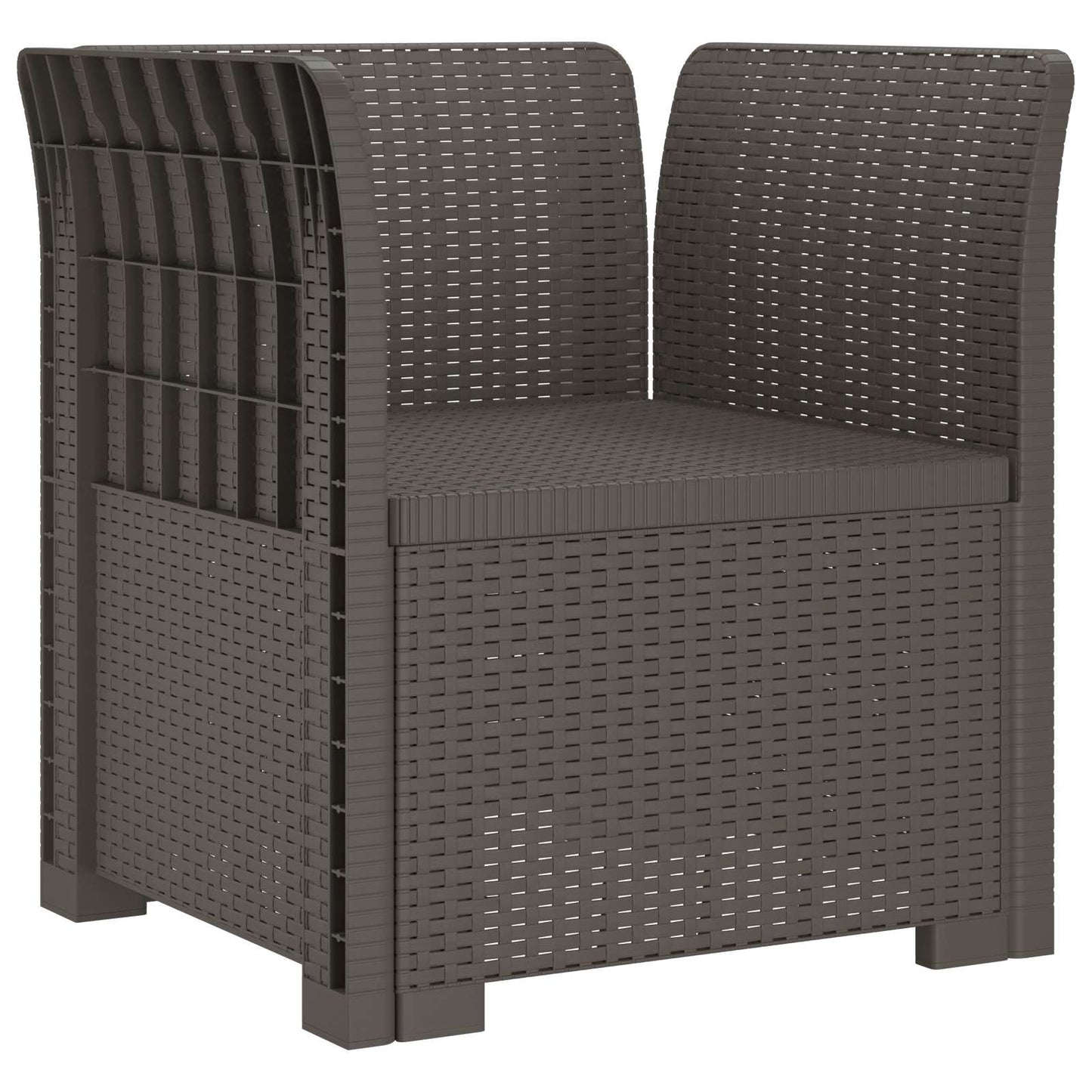 1-Seater Armchair Rattan Look PP Light Grey