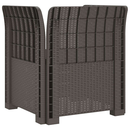 1-Seater Armchair Rattan Look PP Light Grey