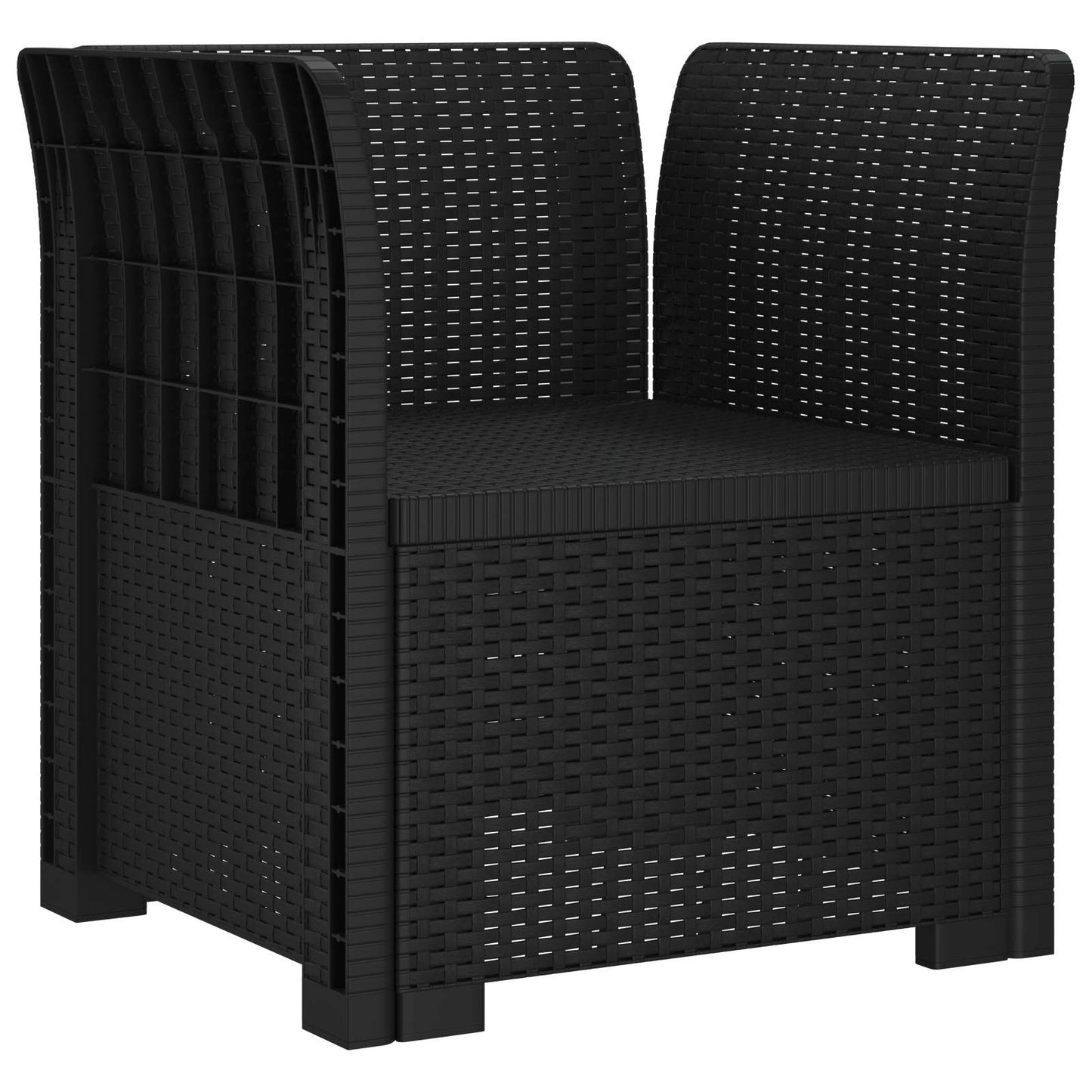 1-Seater Armchair with Cushion Rattan Look PP Anthracite