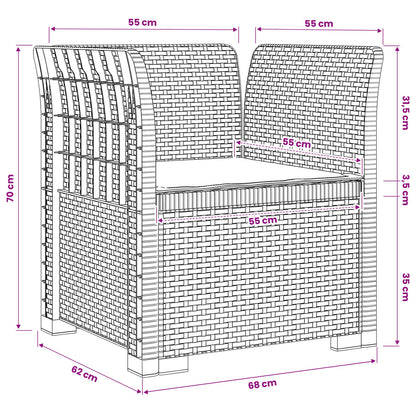 1-Seater Armchair with Cushion Rattan Look PP Anthracite