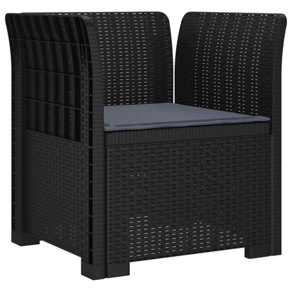1-Seater Armchair with Cushion Rattan Look PP Anthracite