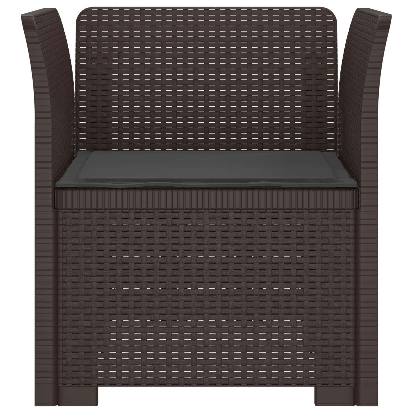 1-Seater Armchair with Cushion Rattan Look PP Brown