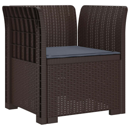 1-Seater Armchair with Cushion Rattan Look PP Brown