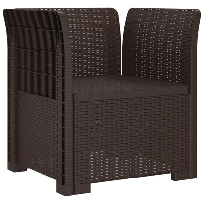 1-Seater Armchair with Cushion Rattan Look PP Brown