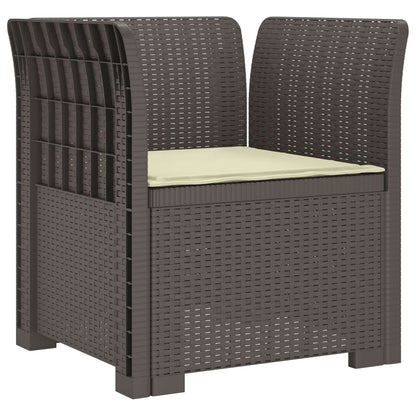 1-Seater Armchair with Cushion Rattan Look PP Light Grey