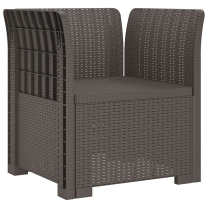 1-Seater Armchair with Cushion Rattan Look PP Light Grey