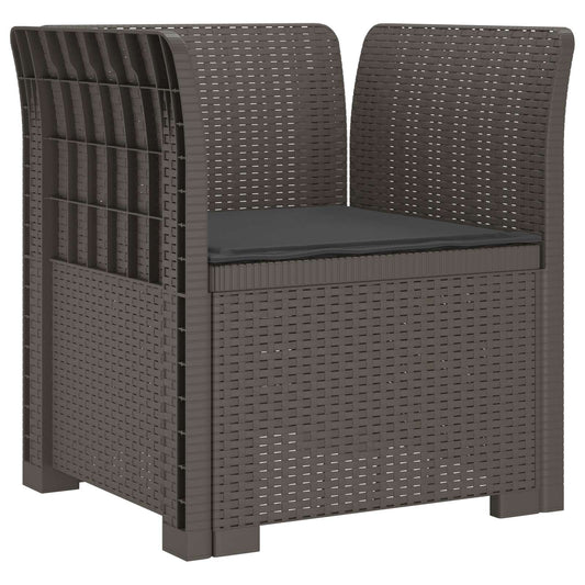 1-Seater Armchair with Cushion Rattan Look PP Light Grey