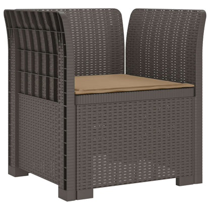 1-Seater Armchair with Cushion Rattan Look PP Light Grey
