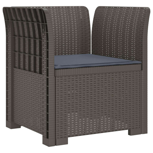 1-Seater Armchair with Cushion Rattan Look PP Light Grey