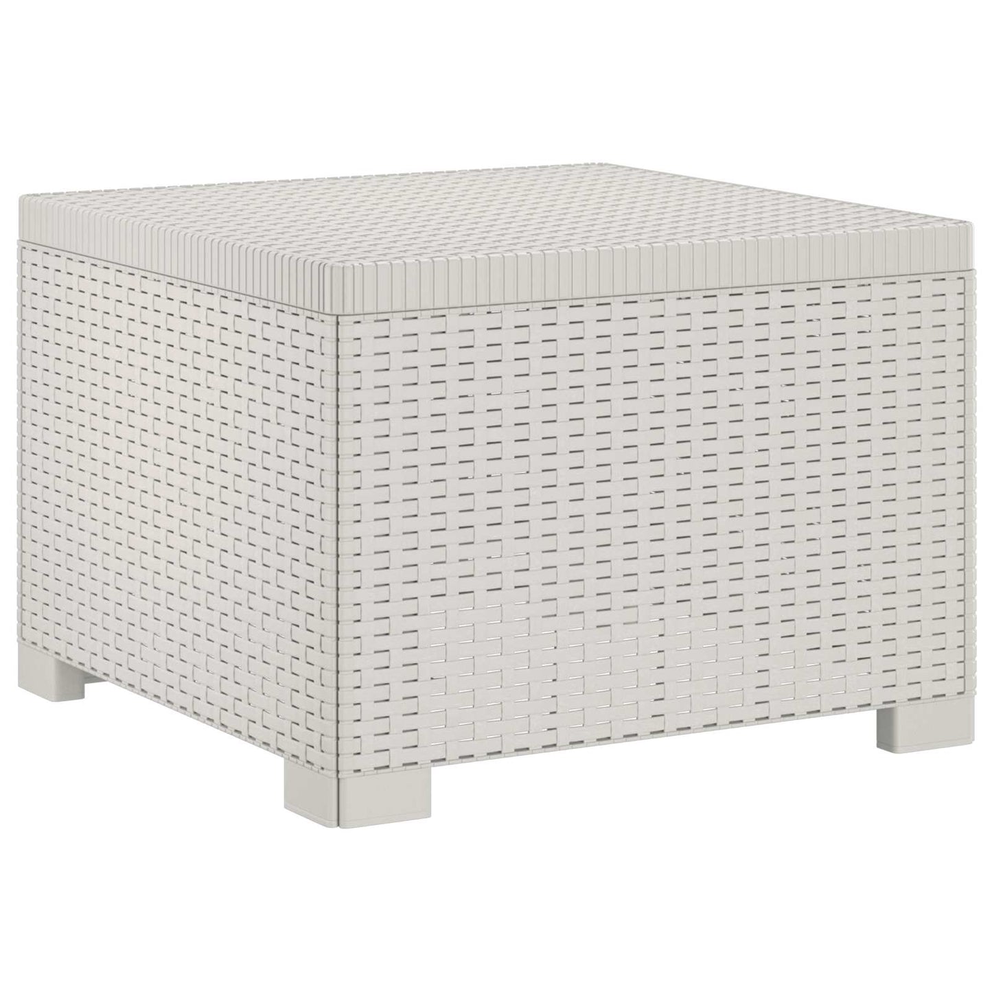 3-Seater Garden Sofa Rattan Look PP White