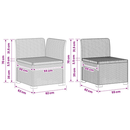 2-Seater Garden Sofa Rattan Look PP White