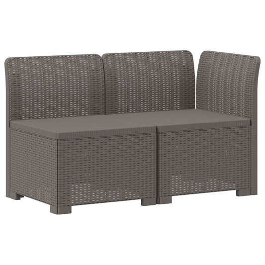 2-Seater Garden Sofa Rattan Look PP Light Grey